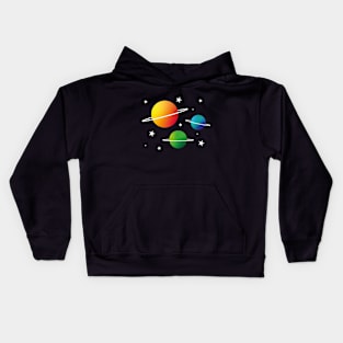 Illustrated Planets and stars Kids Hoodie